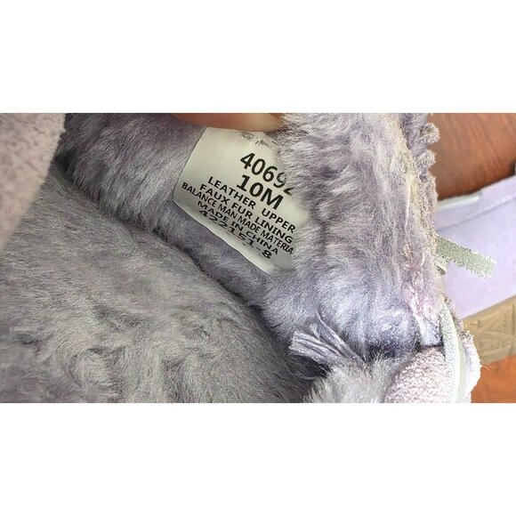 Minnetonka Lilac Suede Moccasin Slippers W/ Faux Fur Lining For Women Size 10 - Picture 7 of 8